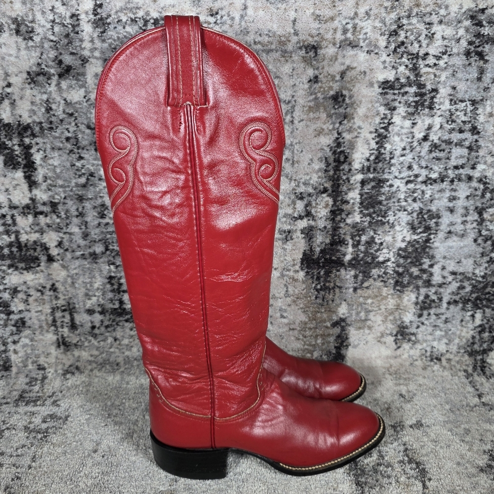 Hondo Boots Women's Leather Western Boots Red Size 5.5